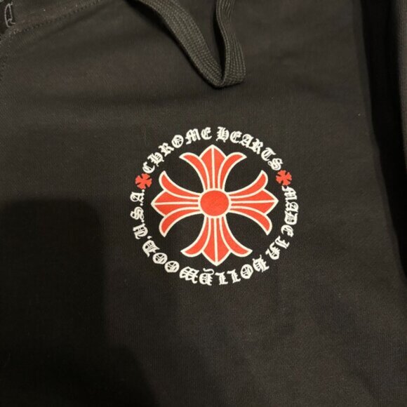 Chrome Hearts Black/ Red Made In Hollywood Zip Up Hoodie Mens Medium or Large - Picture 4 of 7